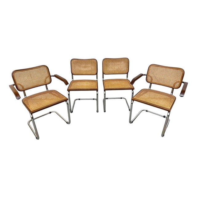 Vintage Italian Modern Cesca Dining Chairs - Set of 4 For Sale