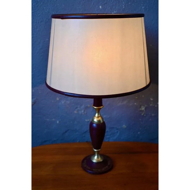 Boho Chic Table Lamp in Leather and Brass, 1960s For Sale - Image 3 of 13