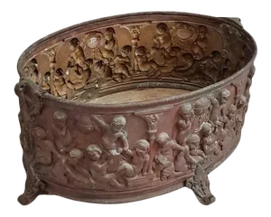 19th Century French Repoussé Copper Jardiniere