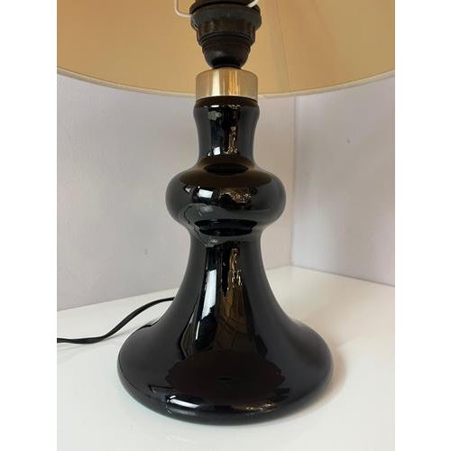 Glass Opal Black Backgammon Table Lamp by Holmegaard For Sale - Image 7 of 11
