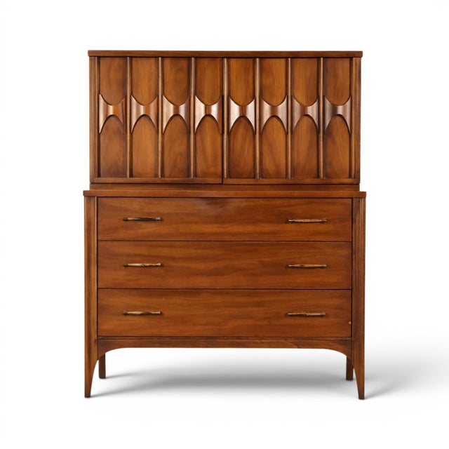 1960s Kent Coffey Perspecta Vintage Mid Century Modern Gentlemen's Highboy Dresser C. 1960s For Sale - Image 5 of 16