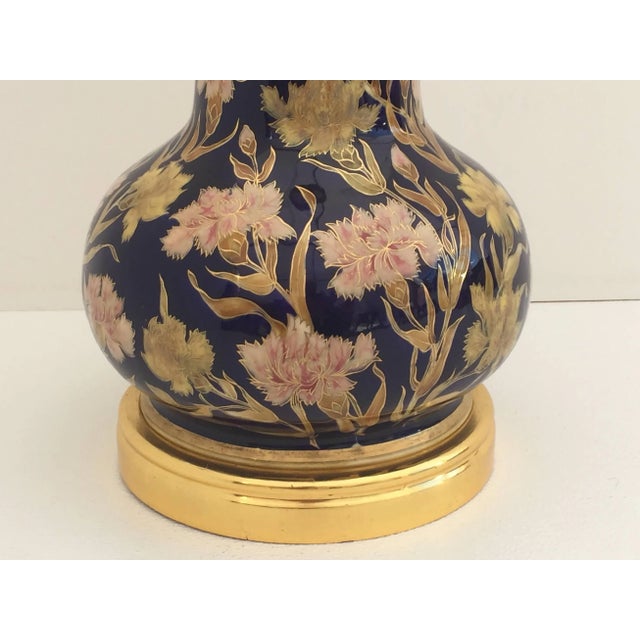 1940s Giant Ceramic and Gold Lamp with Islamic Floral Motif style of Marbro For Sale - Image 5 of 11