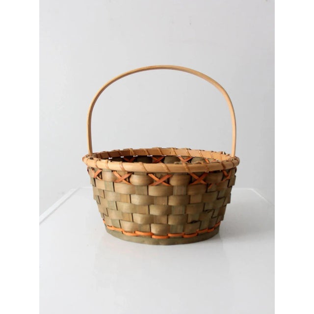 Vintage Splint Weave Basket For Sale - Image 4 of 9