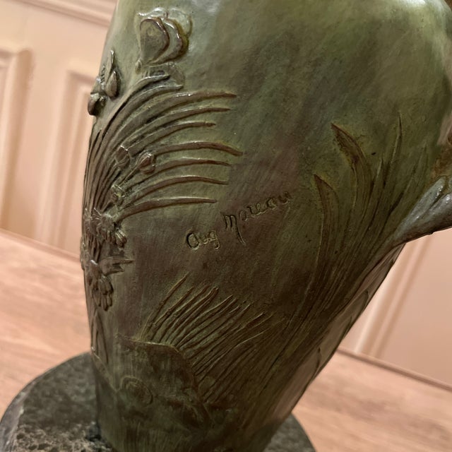 Bronze Auguste Moreau Art Nouveau Vases - Pair For Sale - Image 8 of 12
