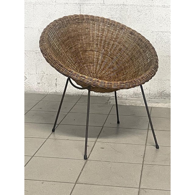 Set of Armchairs with Wicker Seat, 1950s For Sale - Image 17 of 18