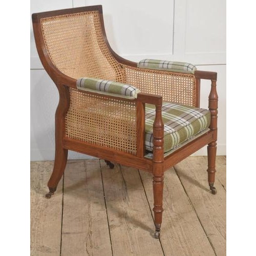 Wood Antique Bergère Armchair in Mahogany, 1890s For Sale - Image 7 of 12