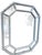 Vintage mid-century octagonal wall mirror featuring a chic white faux bamboo frame inspired by classic Palm Beach and...