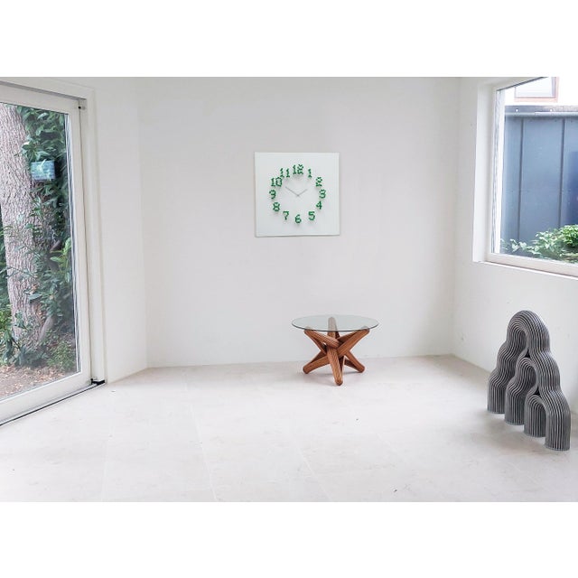 "Mocap" (White-Green) Illusionistic Wall Clock / Wall-Sculpture For Sale - Image 4 of 10