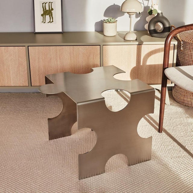 Puzzle Coffee Table in Stainless Steel by Veliento For Sale - Image 15 of 18
