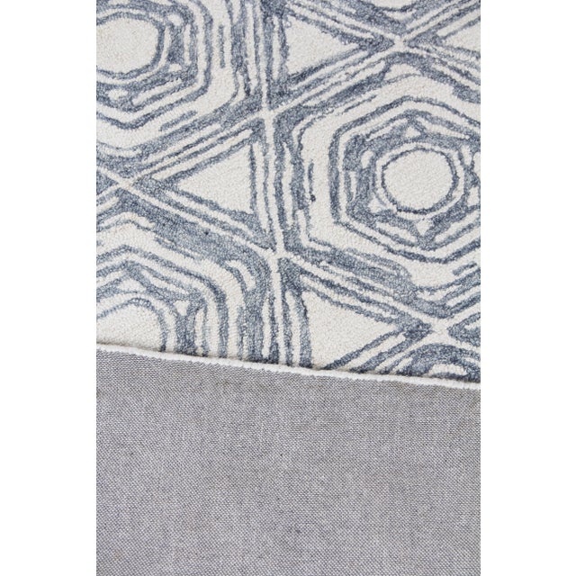 Navy Blue Exquisite Rugs Melbourne Hand Loom Wool & Cotton Dark Blue - 12'x15' For Sale - Image 8 of 9