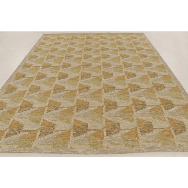 Rug & Kilim’s Scandinavian Style Geometric Custom Flatweave Rug For Sale In New York - Image 6 of 11