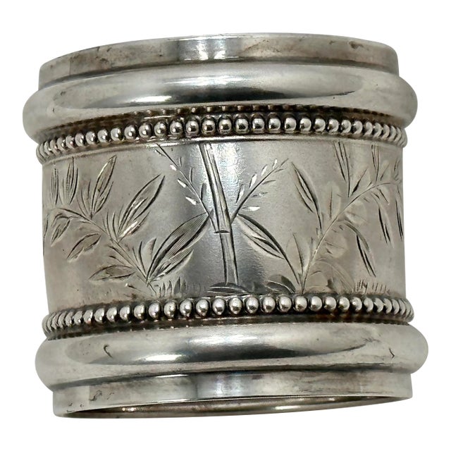 Large Antique Signed Gorham 1882 Victorian Sterling Silver Napkin Ring Engraved With Name "James" For Sale