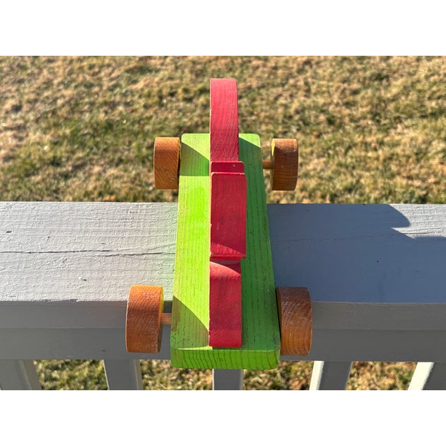 Early 20th C. Artisan Hand-Carved + Painted Wooden Red Fox Wheeled Toy For Sale - Image 11 of 11