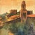 A beautifully framed Mediterranean village landscape from the Roma Moulding Wall Décor Collection, featuring a romantic...