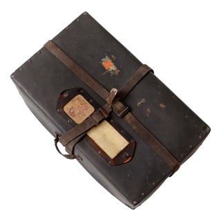 Vintage 1920s Parcel Post Mailing Box Fiber Travel Case For Sale