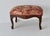 Wood French Louis XV-style Carved Wood Upholstered Tufted Cabriole Legs Footstool Ottoman Vintage For Sale - Image 7 of 14
