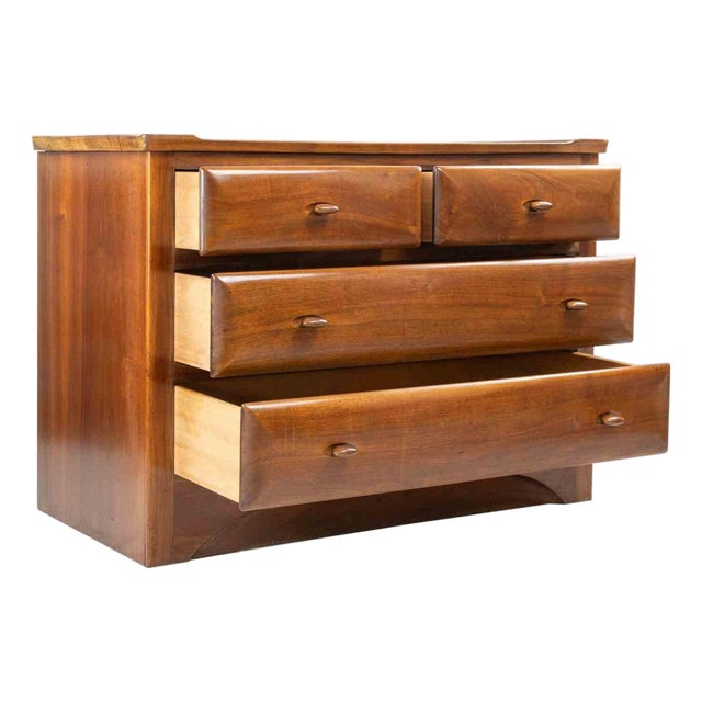 Stettin School Chest of Drawers in Walnut Wood, Italy, 1950s For Sale