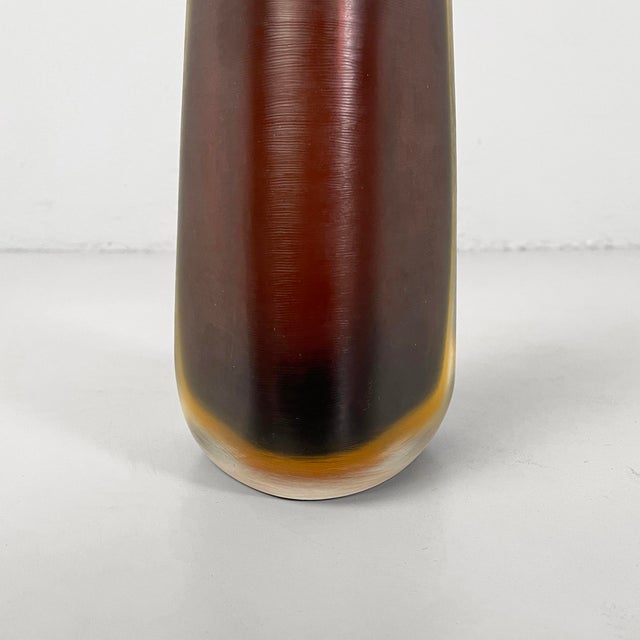 Italian Modern Red and Gray Murano Glass Bottles with Caps attributed to Venini, 1990s, Set of 2 For Sale - Image 9 of 17