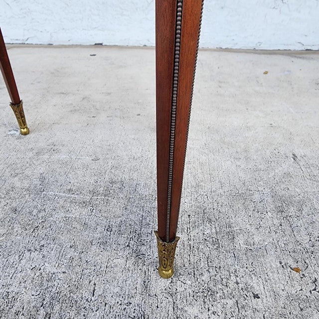 French Louis XVI Bouillotte Table With Rouge Marble Top For Sale In Miami - Image 6 of 17