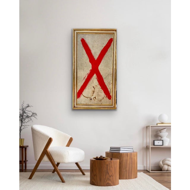 Large Graffiti-Style Modern Painting in Vintage Frame. “X” For Sale In Providence - Image 6 of 11
