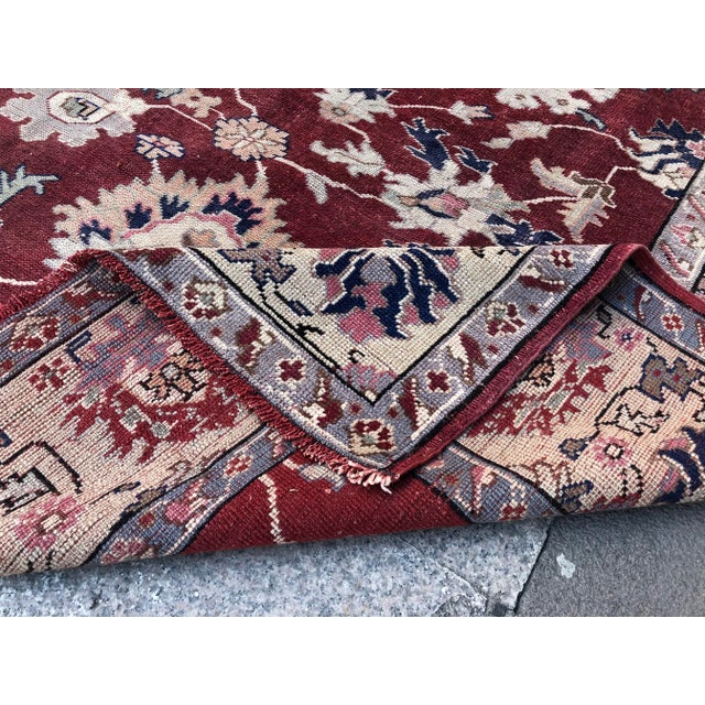 1960s Vintage Turkish Oushak Rug-7′4″ × 9′6″ For Sale - Image 4 of 11