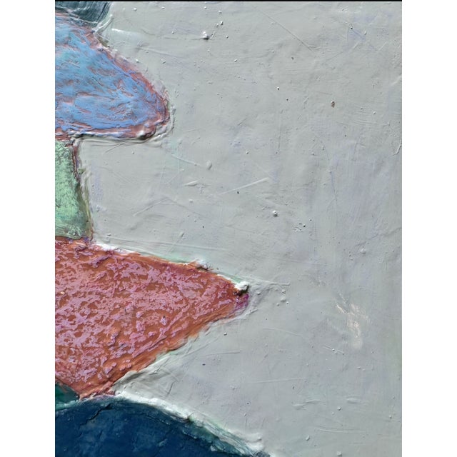 "Bedside Roses" is an original abstract mixed media collage on panel by Zac Woodiel. This piece features various shades of...