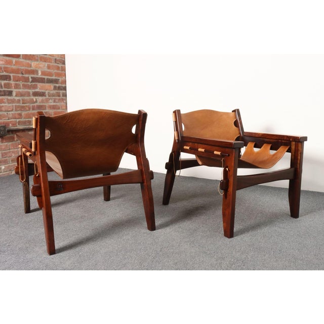 Brazilian Modern Kilin Lounge Chairs in Leather & Jacaranda by Sergio Rodrigues For Sale - Image 16 of 18