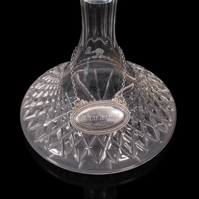1950s Pair of Vintage English Glass Decanters For Sale - Image 9 of 13
