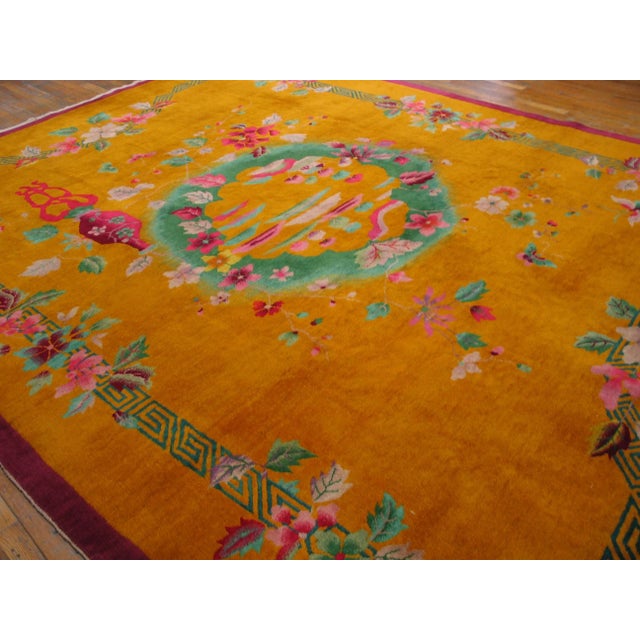 1920s 1920s Chinese Art Deco Carpet ( 9' x 11'8" - 274 - 356 ) For Sale - Image 5 of 10