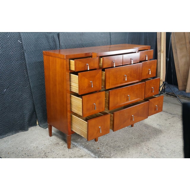 Late 20th Century Late 20th Century Michael Vanderbyl for Baker Furniture Archetype Cherry Dresser Console Chest 54", Attributed For Sale - Image 5 of 18