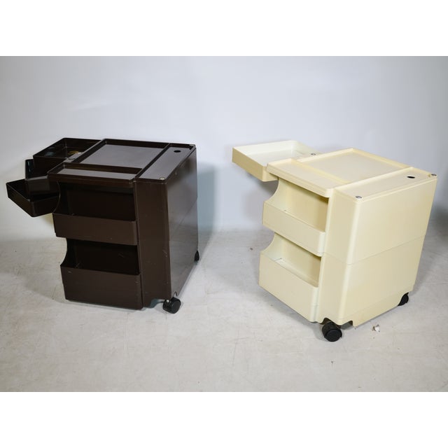 Cream Space Age Plastic Rolling Container by Joe Colombo, 1970, Set of 2 For Sale - Image 8 of 13
