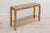 Set of two brass console tables, brass frame with fume glass top designed by Guy Lefevre for Maison Jansen, 1970`s,...