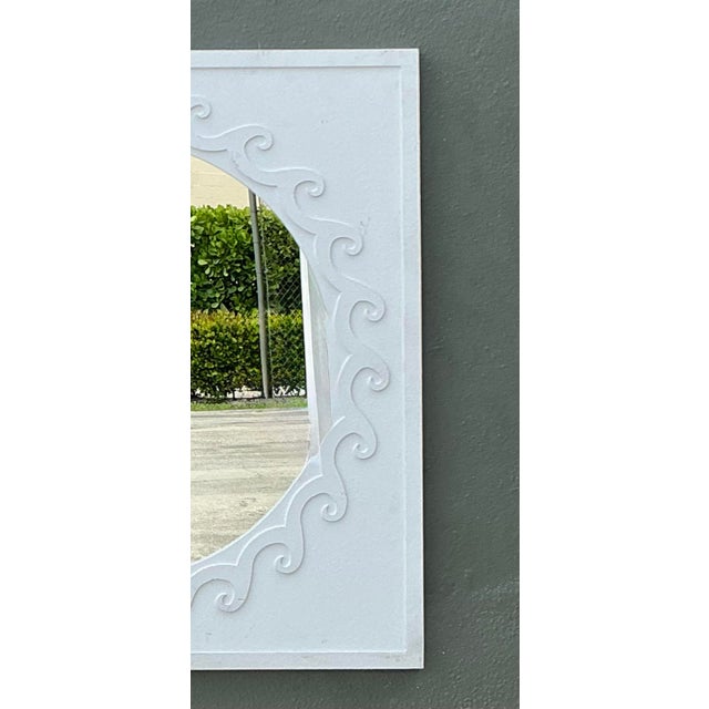 Mid 20th Century Vintage Wave Design Aluminum Mirror For Sale - Image 5 of 12