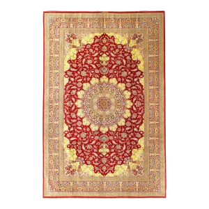Fine Hand Knotted Persian Pure Silk Qum Rug 6'6 "X 10'1"