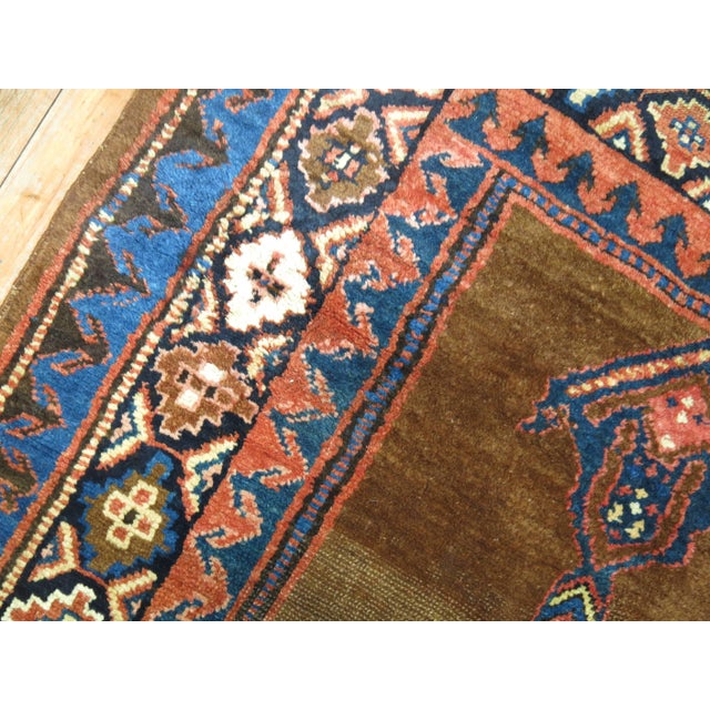 Green Early 20th Century Zabihi Collection Persian Bakshaish Serab Tribal Runner - 3'6" x 11'9" For Sale - Image 8 of 10
