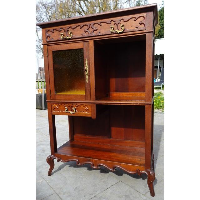 Art Nouveau Small Cabinet Display with Glass, 1920s For Sale - Image 14 of 18