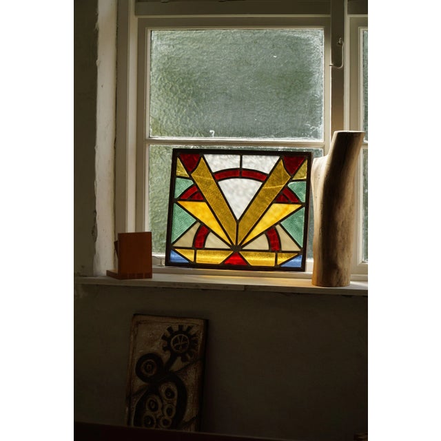 Boho Chic Art Deco Scandinavian Colored Glass Wall Art, 1930s For Sale - Image 3 of 7