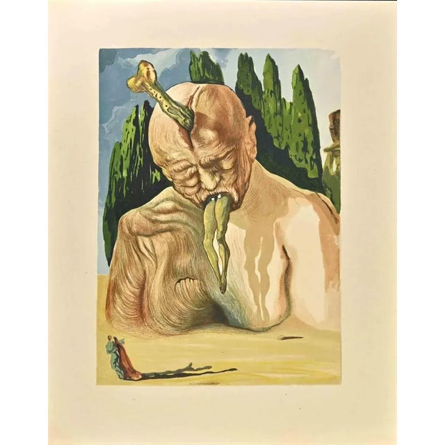 Modern Salvador Dali, The Divine Comedy: The Logical Devil, Woodcut Print, 1963 For Sale - Image 3 of 3