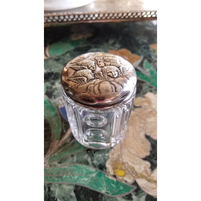 Antique Sterling Silver Cherub Powder Jar For Sale - Image 9 of 9