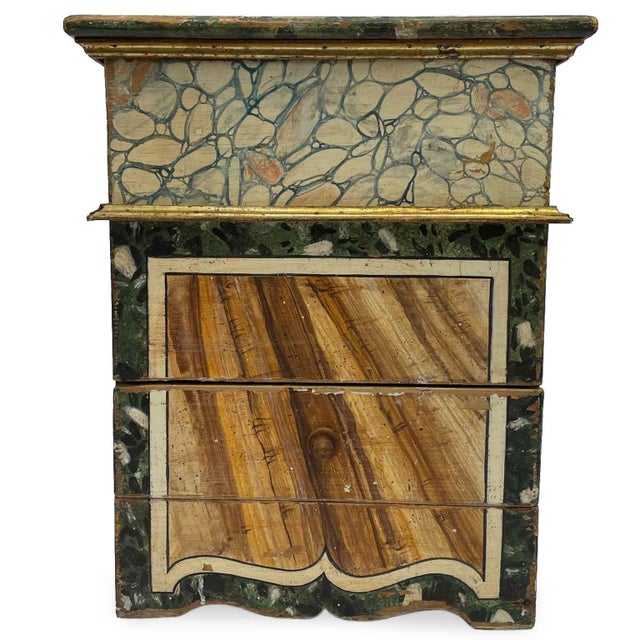 An unusual pair of lacquered bedside tables from the Marche region, dating back to the early 1900s, featuring a central...
