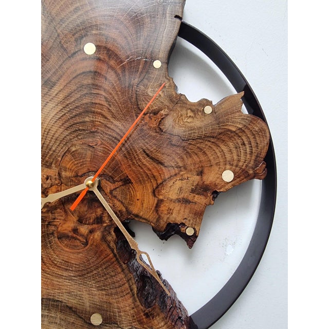 Half Moon - One-of-a-Kind Handcrafted Driftwood Wall Clock Sculpture For Sale - Image 6 of 14