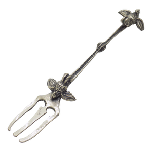 Vintage Italian Handmade Genuine Silver 800 Decorative Cocktail Fork With Bird