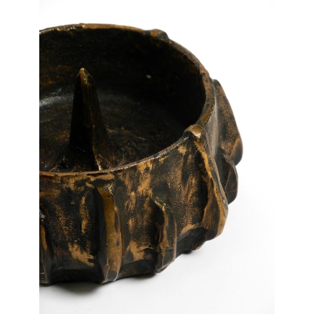 Brown Large Mid-Century Brutalist Modern Bronze Candleholder, 1960s For Sale - Image 8 of 15