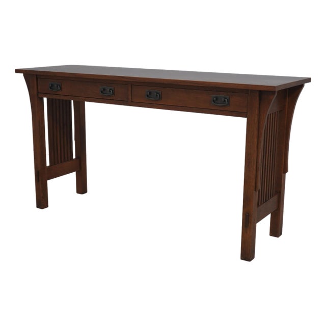 Stickley Mission Oak 2 Drawer Console Sofa Table For Sale