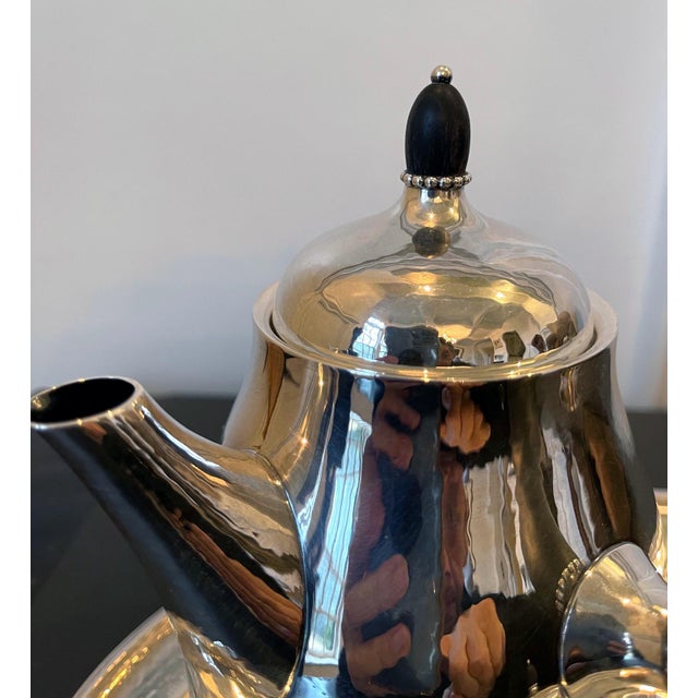 Danish Sterling Silver Coffee or Tea Set Georg Jensen For Sale - Image 14 of 18