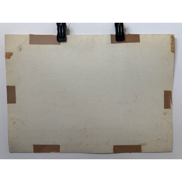 Henry Emil Salloch Original Watercolor on Paper Corn Stacks at Bunker Hill, West Virginia. 1946. For Sale In Atlanta - Image 6 of 7