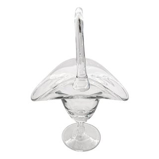 Mid 20th Century Heisey Lariat Crystal Basket For Sale