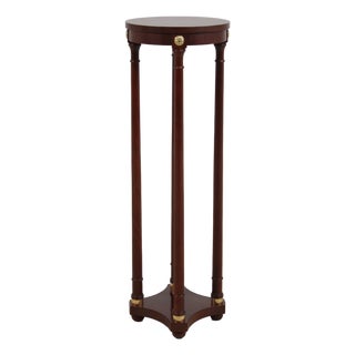 Baker Mahogany Round Plant Lamp Stand For Sale