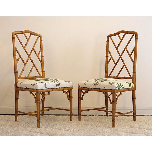Mid-Century Faux Bamboo Chairs from GP & J Baker, 1970s, Set of 2 For Sale - Image 4 of 8