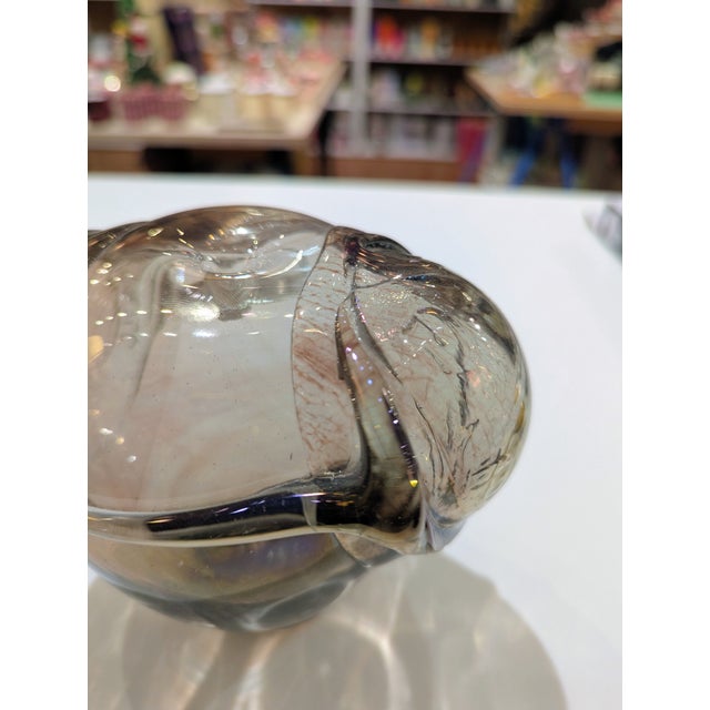 Glass Jim Wayne Smoky Irredescent Art Glass Vessel For Sale - Image 7 of 7
